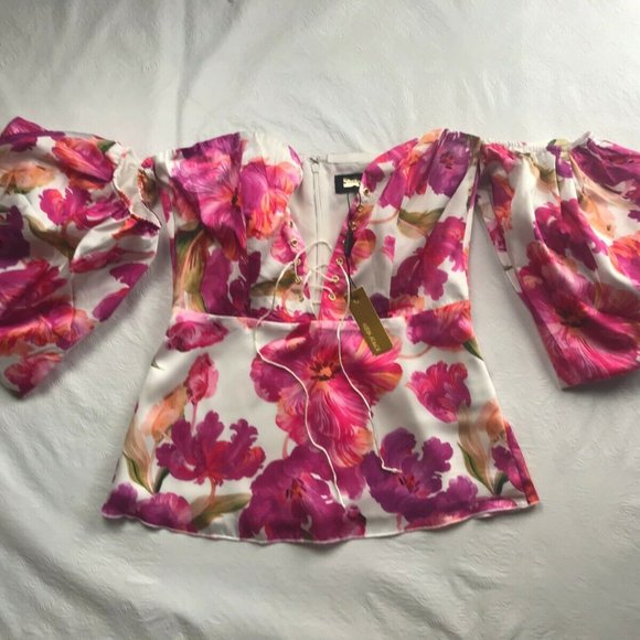 Boston Proper Alexia Admor Lace-Up Top- Size 8 - Picture 2 of 12